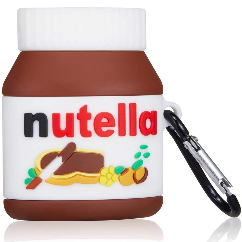 Protective Silicone Case for Airpods 1/2 with Keychain Nutella